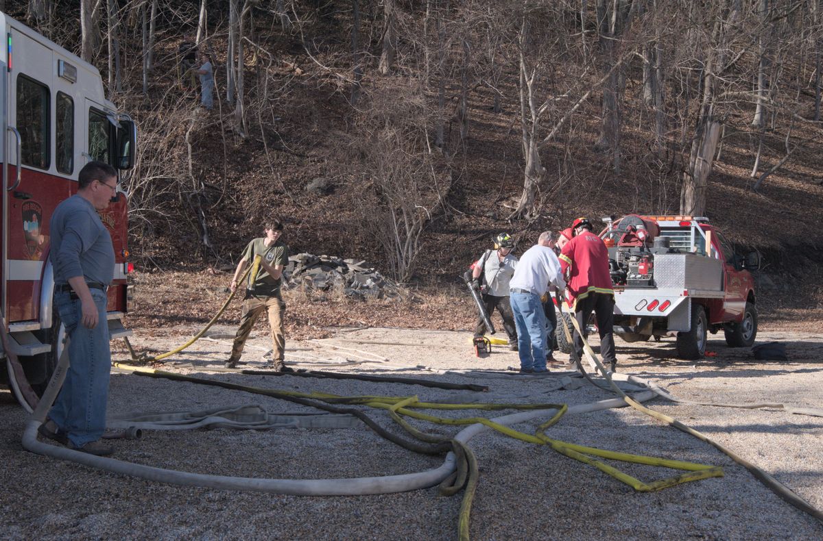 Burn barrel fire spreads to brush in downtown Amenia