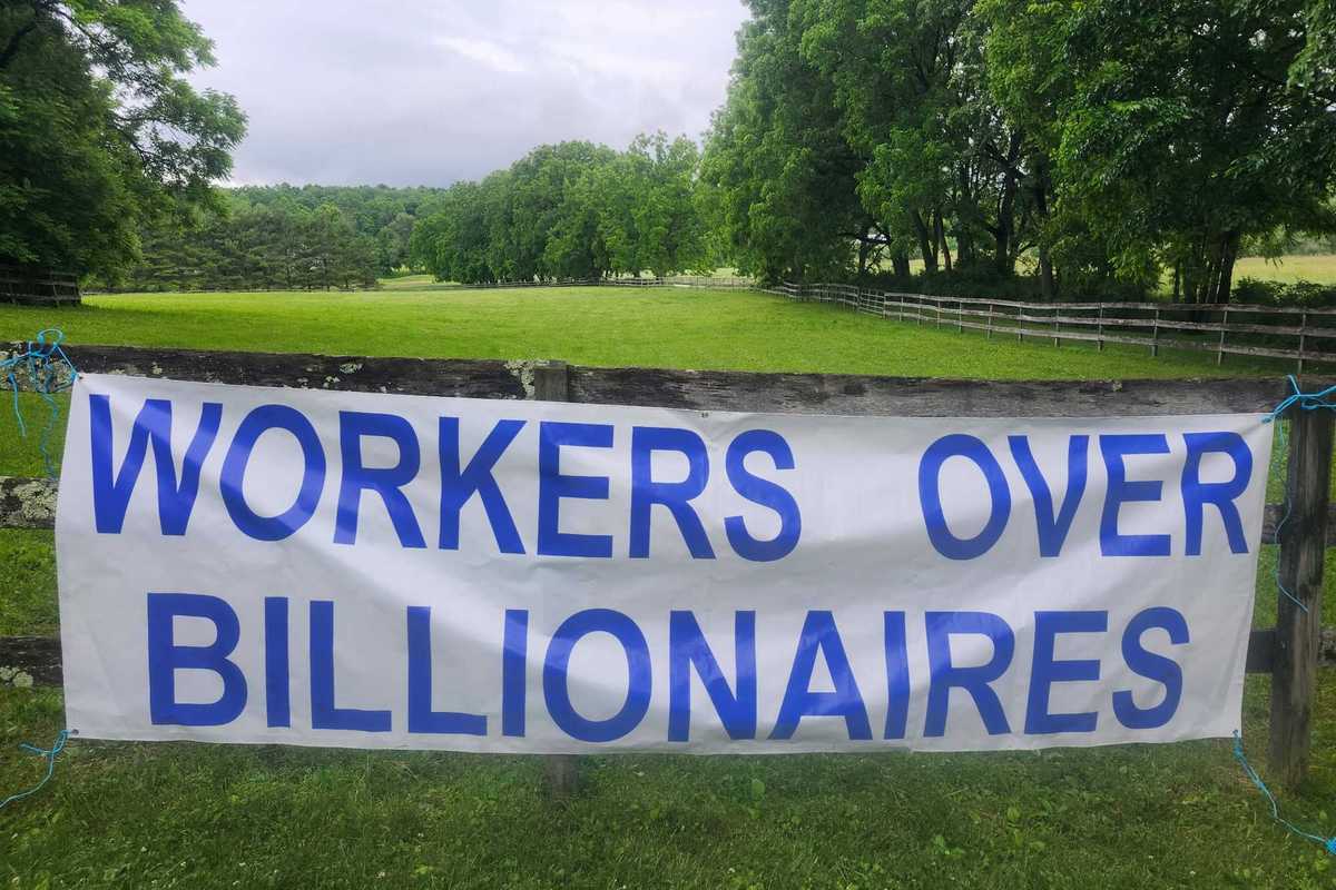 ‘Workers over billionaires’ banner draws scrutiny from Amenia Town Board