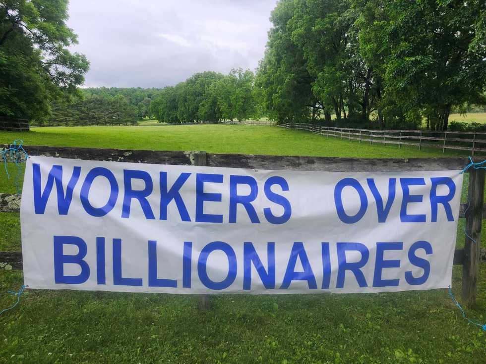 ‘Workers over billionaires’ banner draws scrutiny from Amenia Town Board