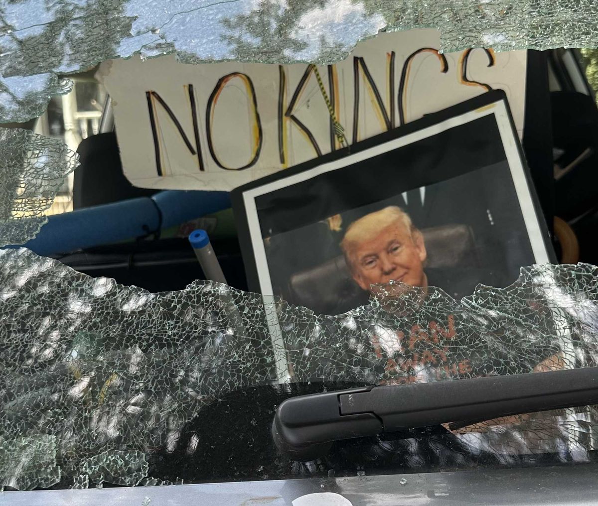 Car displaying anti-Trump messages vandalized in Millerton driveway