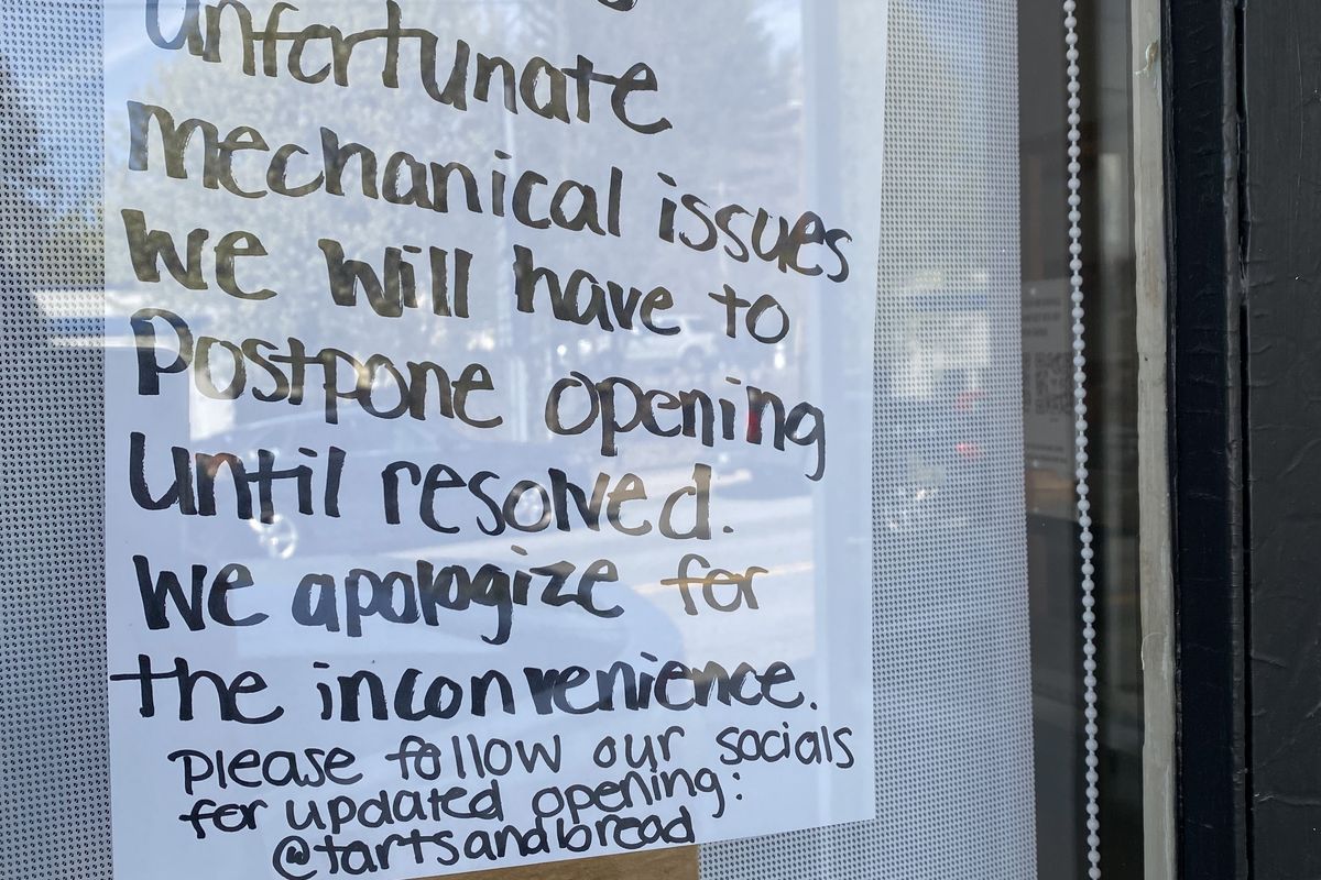 Tarts and Bread opening is now delayed