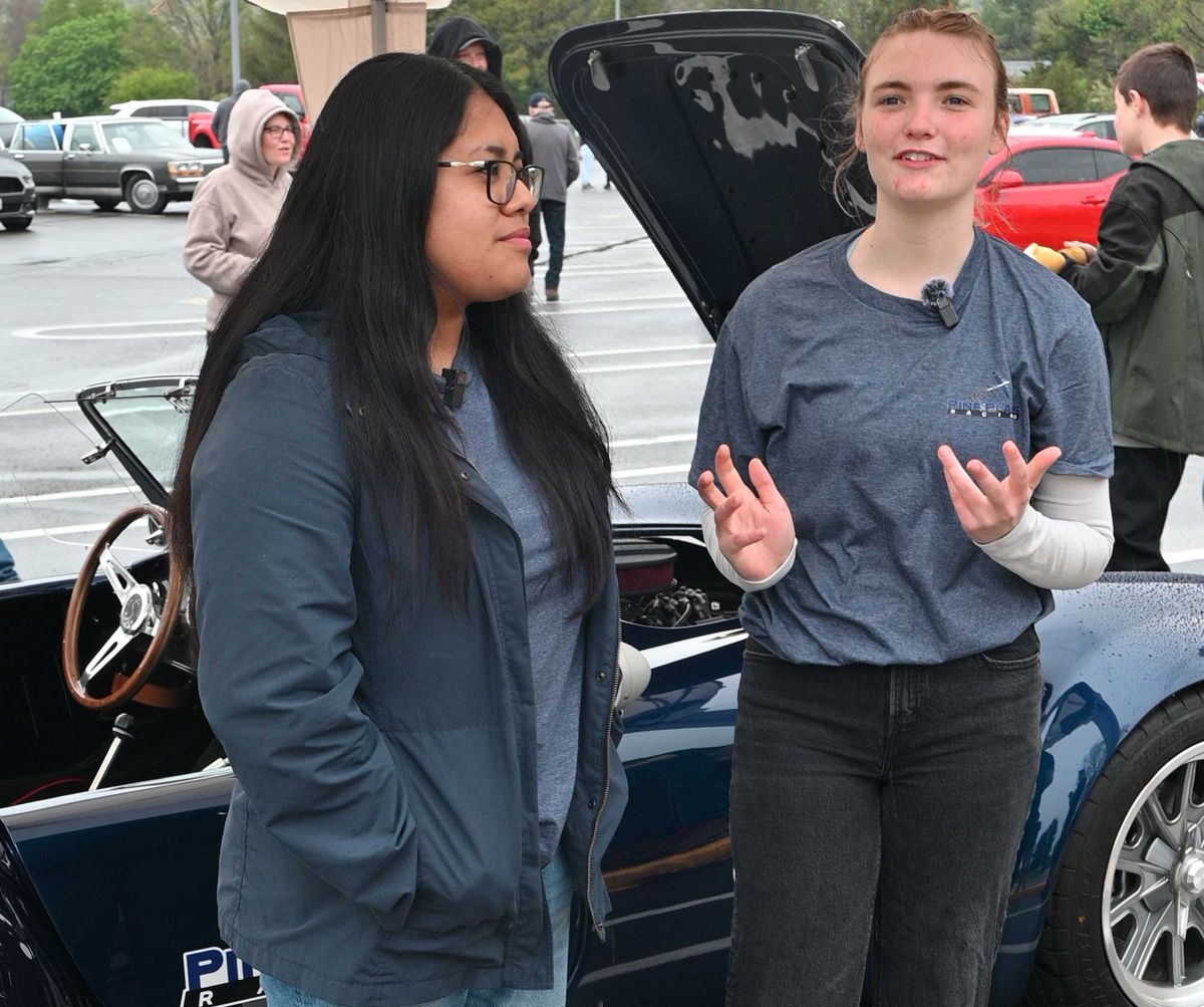 Stissing High School students show off their homemade racecar