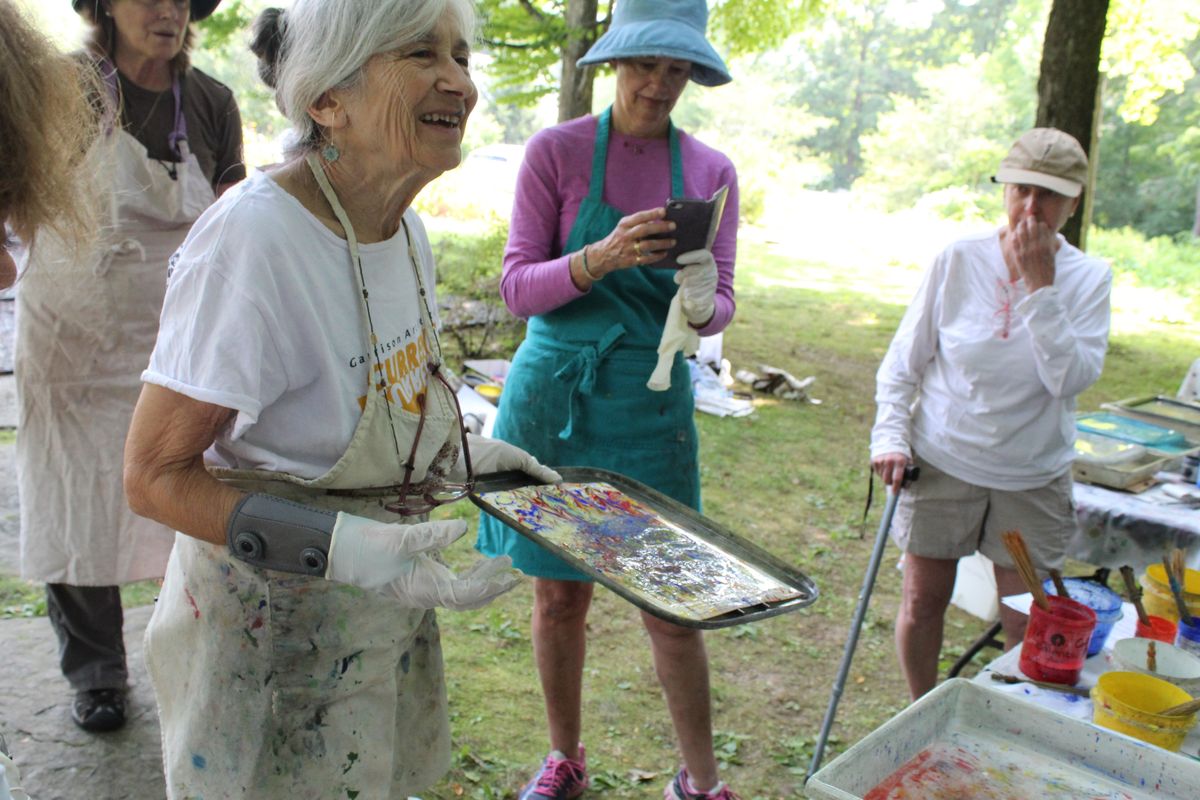 Making marbled paper at Scoville