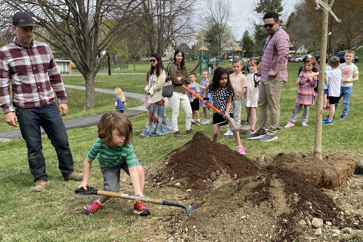 Elm Drive School students dig in to observe National Arbor Day
