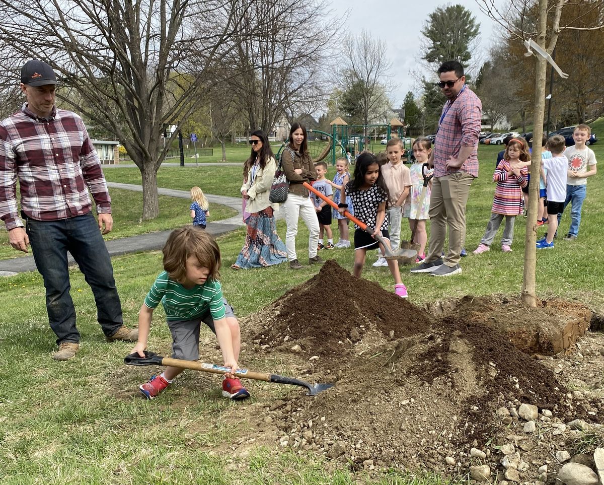 Elm Drive School students dig in to observe National Arbor Day