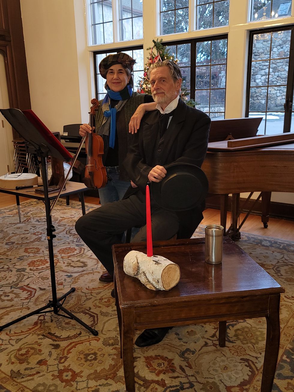 Reading Dickens — paired with a violin