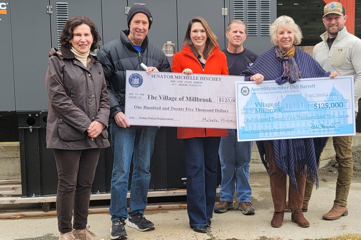 Hinchey, Barrett visit Millbrook Village Water Department to present grants