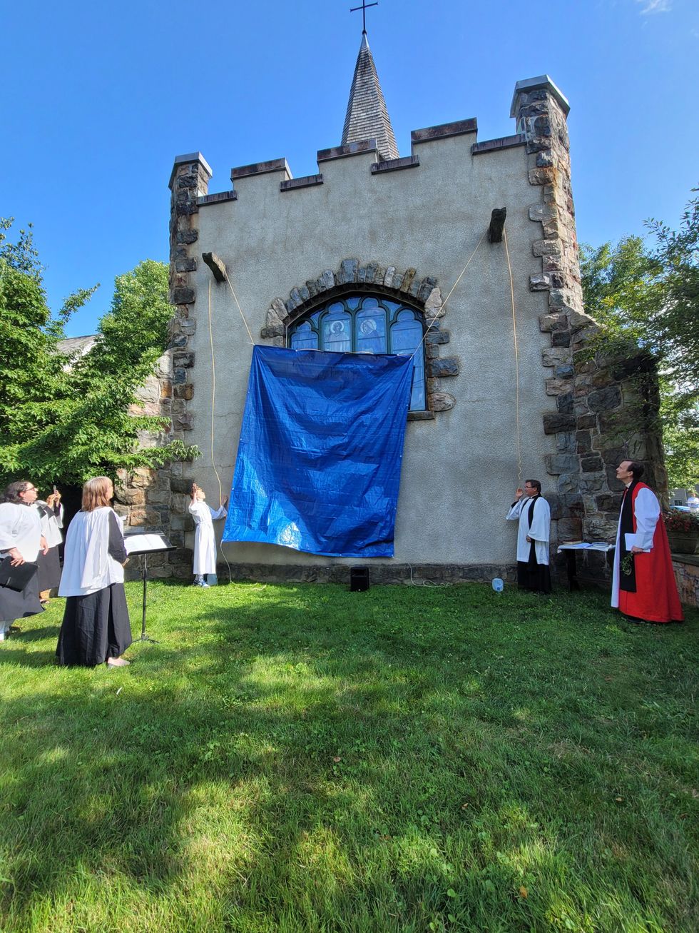 Church unveils restored stained glass window The Millerton News
