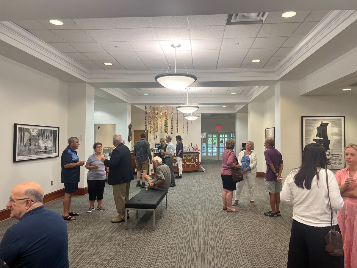 Richard Deon’s woodblock printson display at Millbrook Library