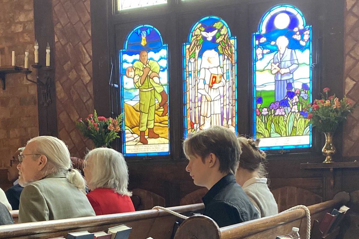 New stained-glass window honors local medal of honor recipient