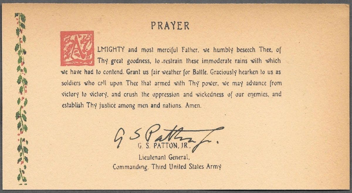 Recalling General George Patton’s prayer