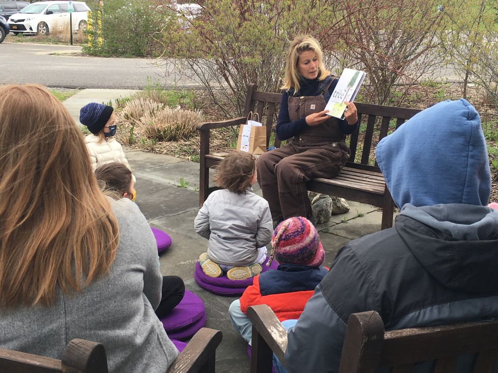Roe Jan Library is in person and in color in honor of Arbor Day