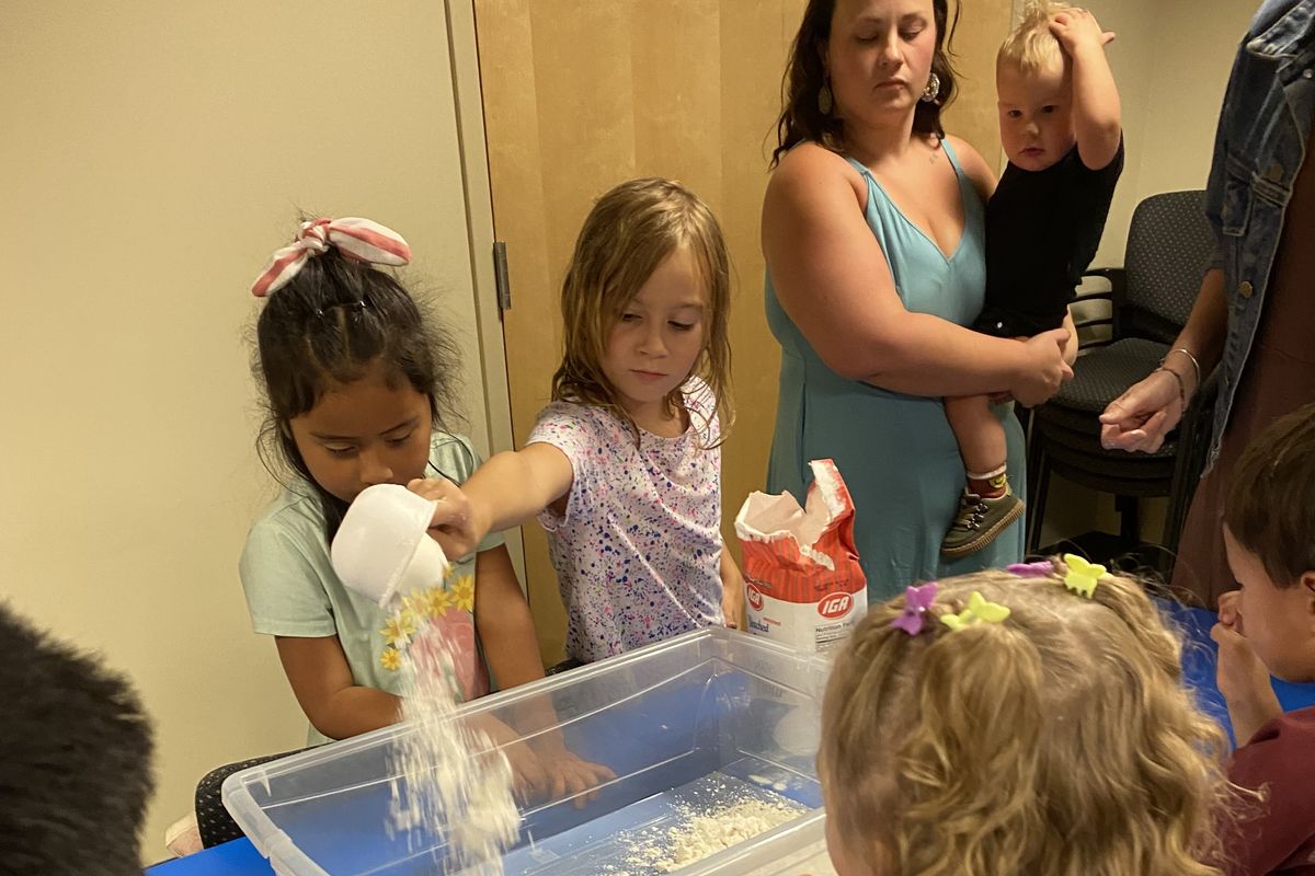Moon sand crafting at Millbrook Library