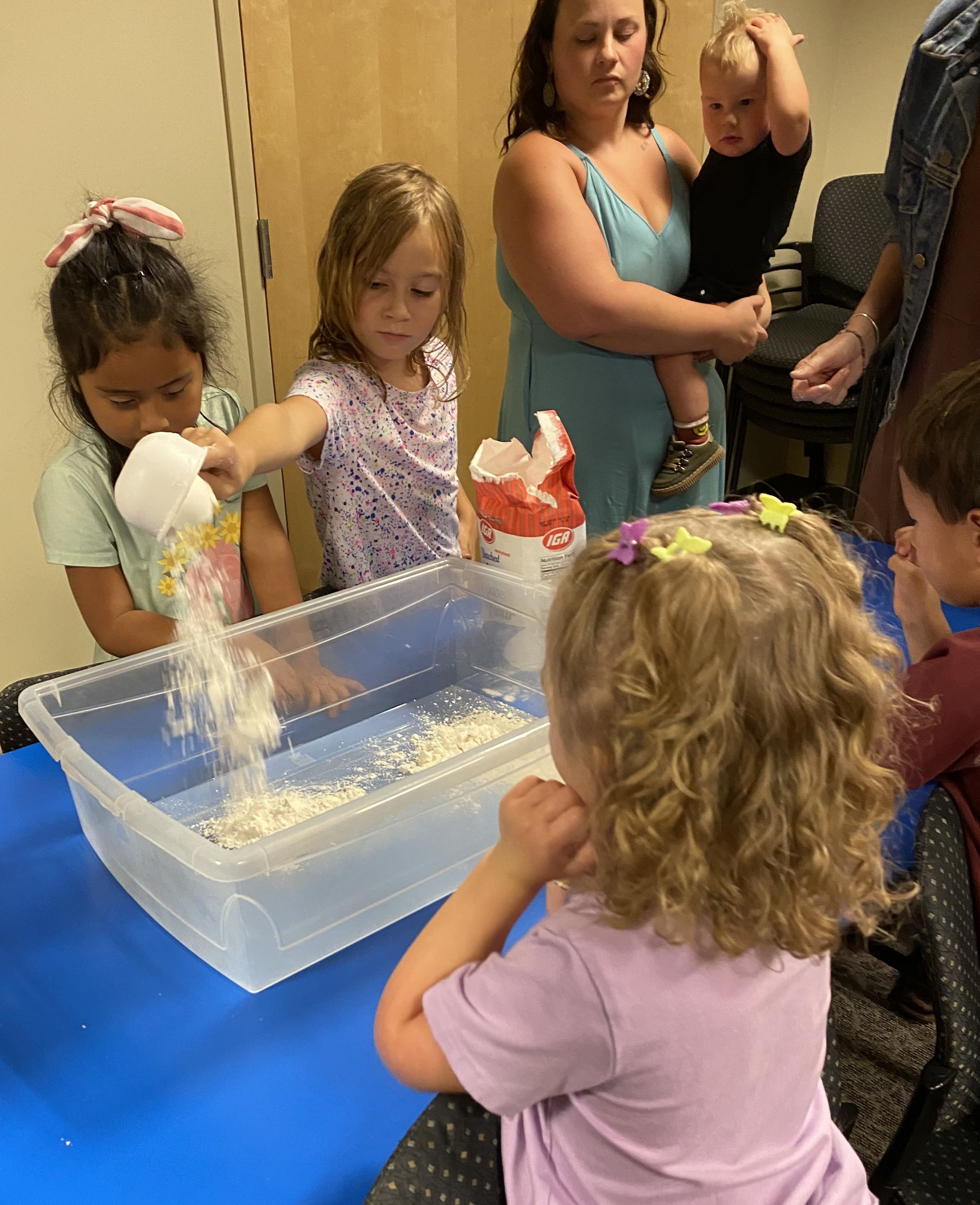 Moon sand crafting at Millbrook Library