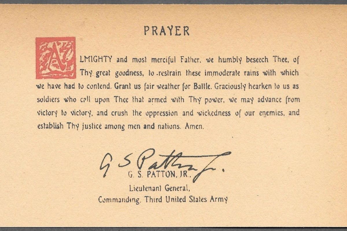 Recalling General George Patton’s prayer