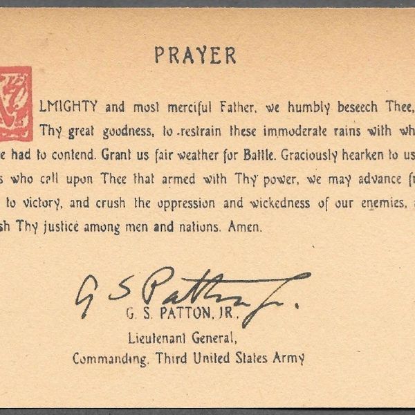 Recalling General George Patton’s prayer
