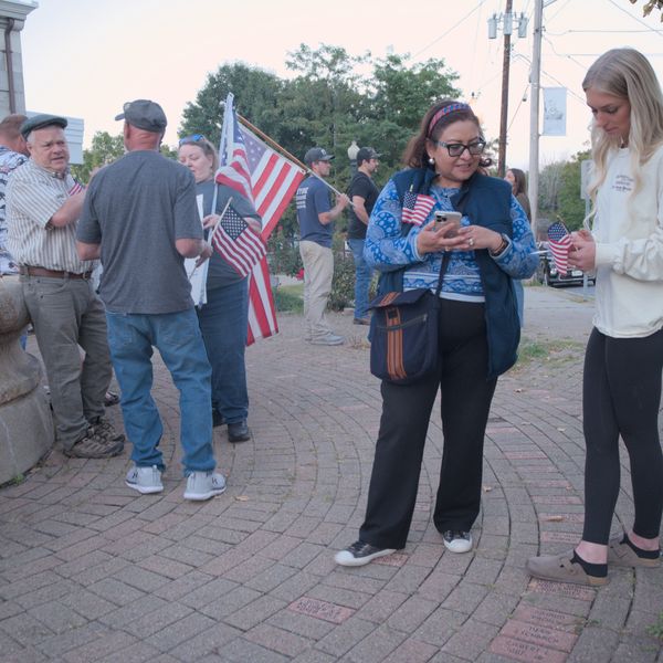 Gathering for Charlie Kirk in Amenia's Fountain Square