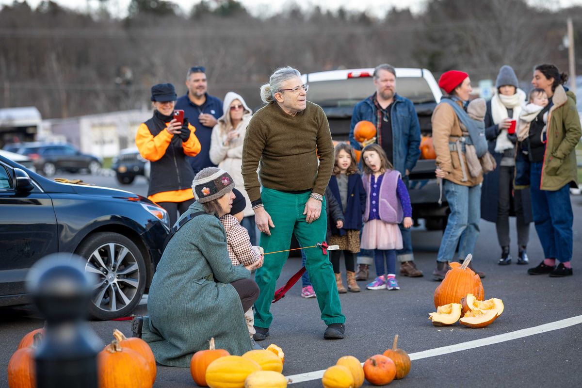 Pumpkins fly at Eddie Collins Park