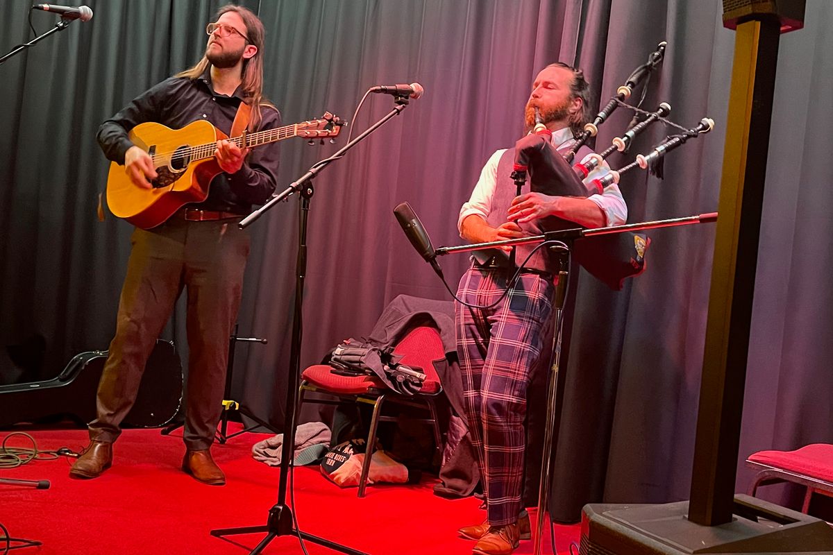 Jesse Ofgang and Kevin Elam bring Celtic thunder to the Library Annex on a stormy evening