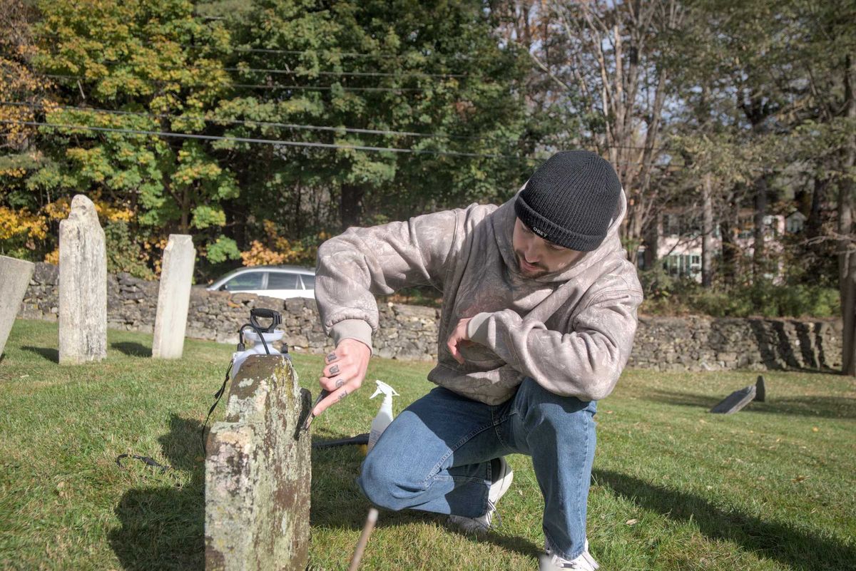 Cleaning headstones