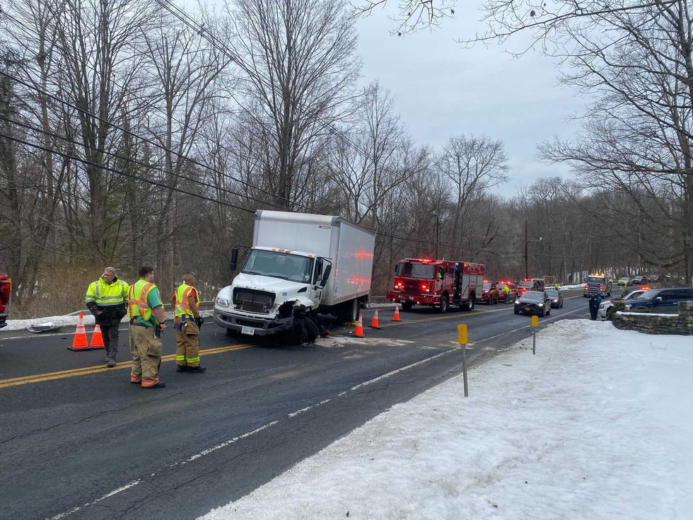 Box truck crash blocks traffic outside Millerton; no injuries reported