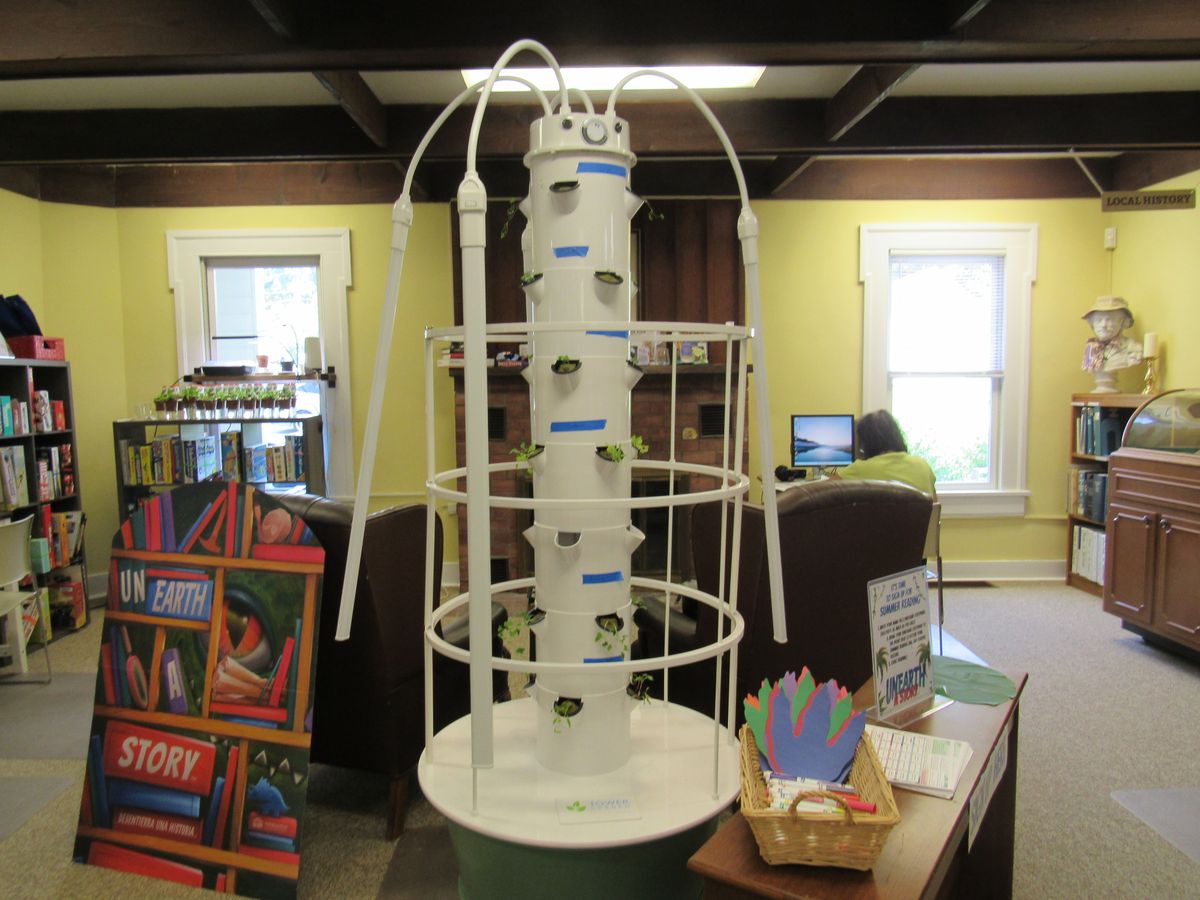 New ‘tower garden’ brings year-round greens to NorthEast-Millerton Library