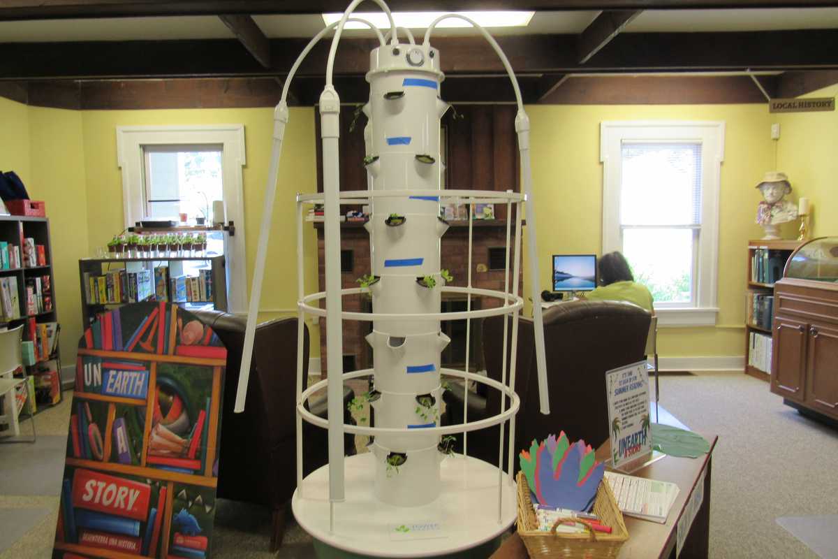 New ‘tower garden’ brings year-round greens to NorthEast-Millerton Library