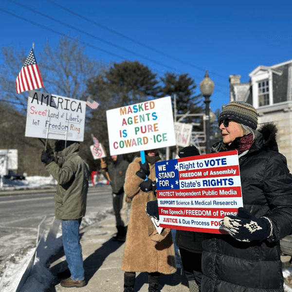 Amenia protesters brave bitter cold to deliver anti-ICE message