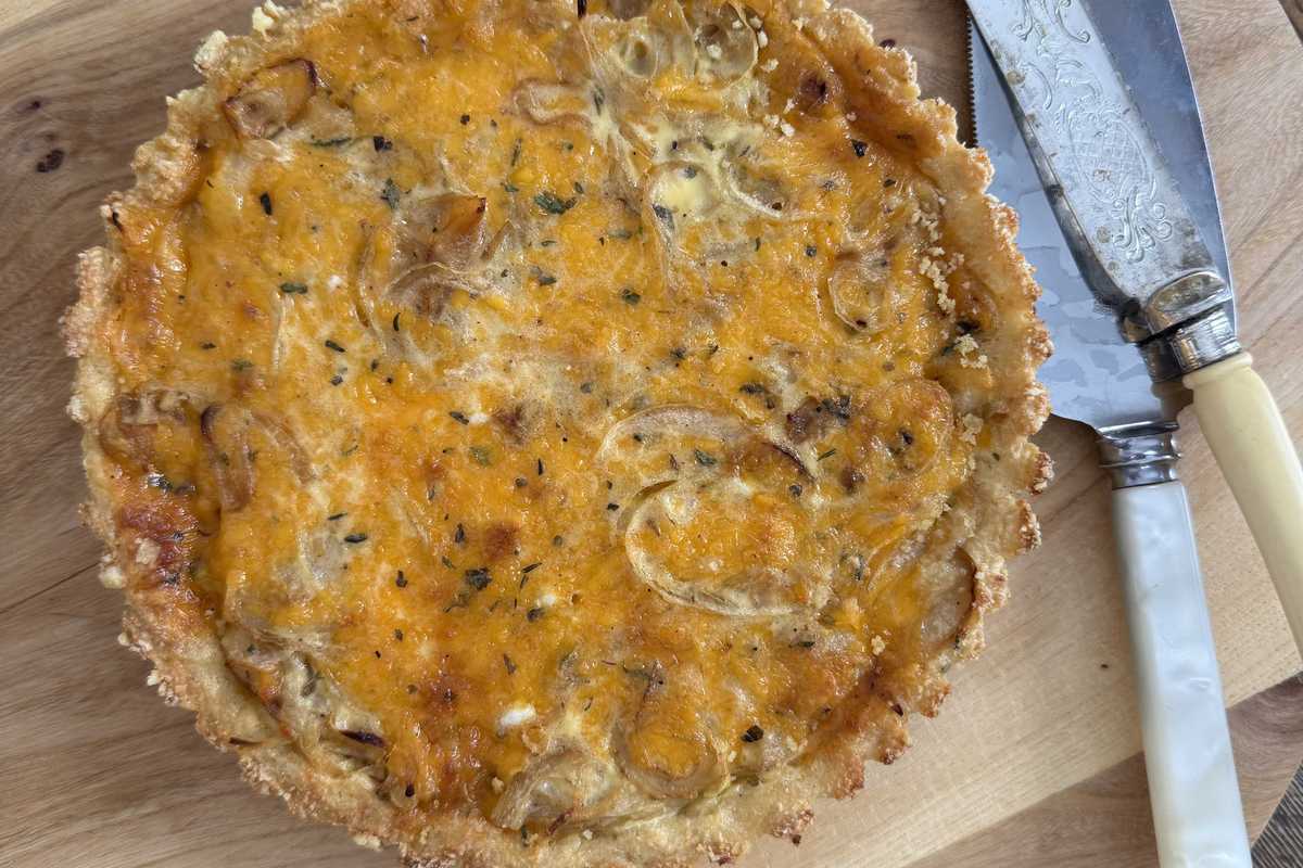A savory onion pie recipe from Dugazon