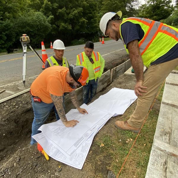 Sidewalk construction underway along Route 44